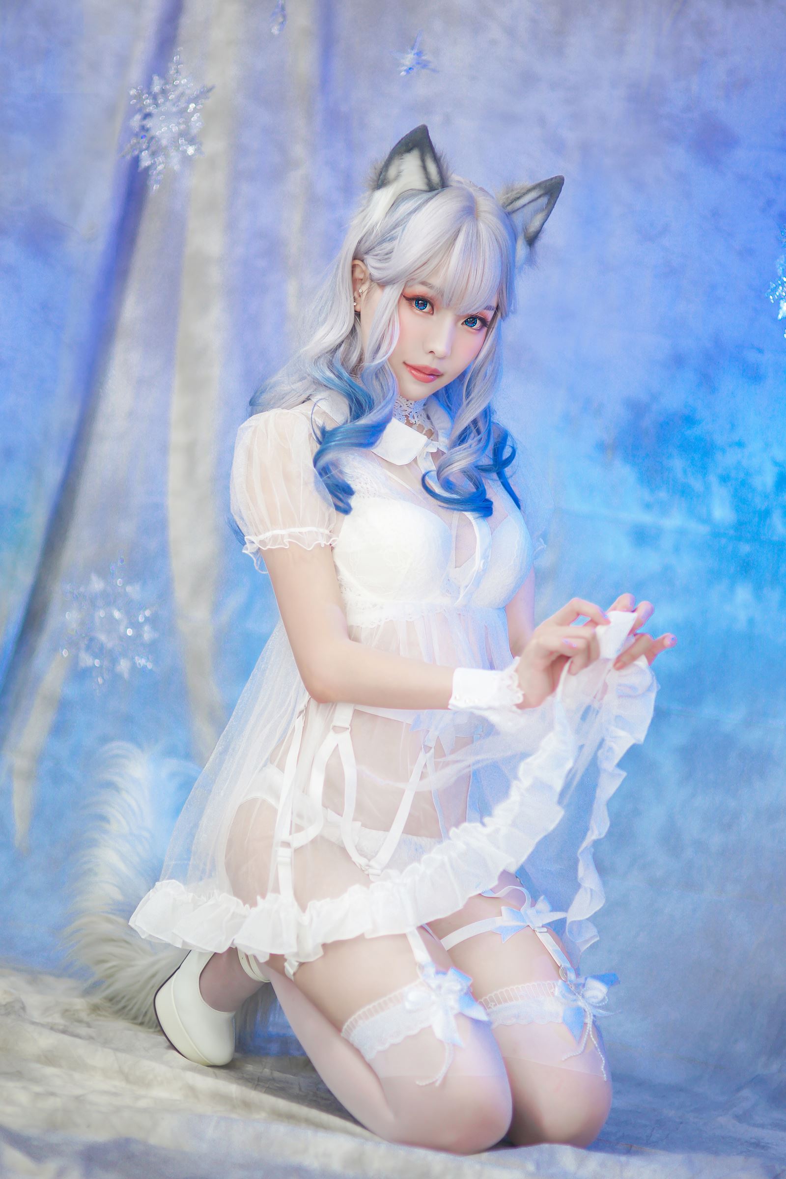 ElyEE seed - NO.043 cat ear White ribbon(33)